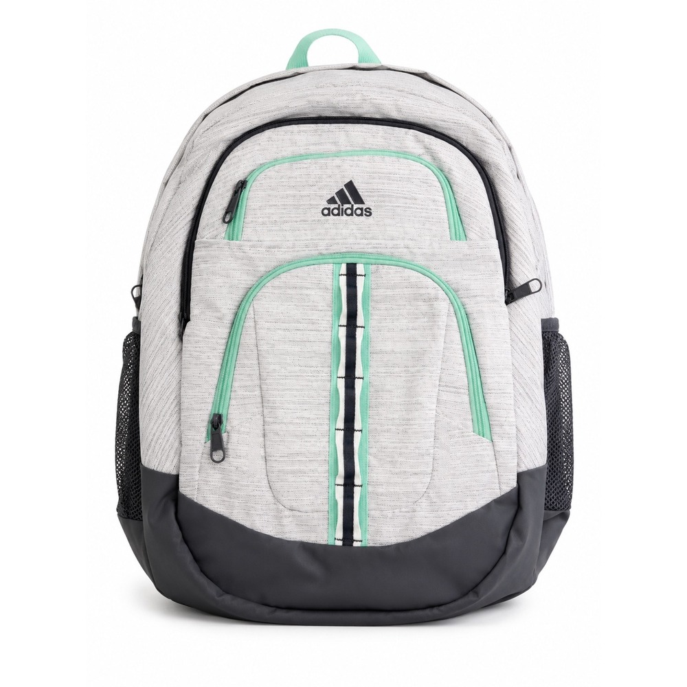 Adidas Gray Prime Multi-Pocket School Travel Multi Compartment Backpack Unisex - Picture 1 of 12